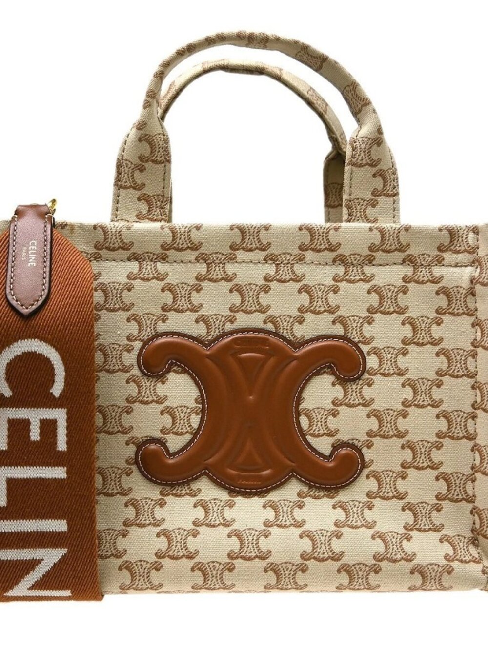Celine Beige Canvas Macadam 2way Handbag W-GA-4273 NQ11542